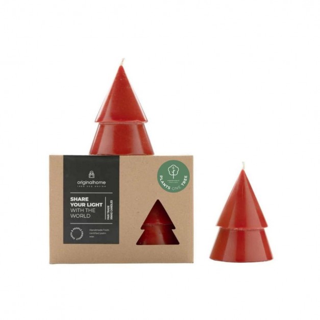 Découvrez le Duo de bougies Sapin M Warm Red - Original Home