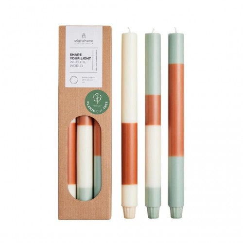 Trio de bougies rayées Pine Tree - Original Home Trio de bougies rayées Pine Tree - Original Home