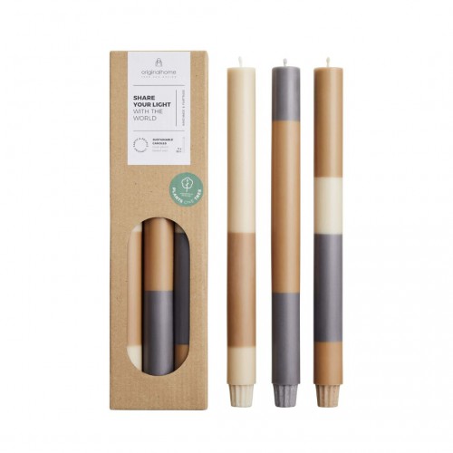Trio de bougies rayées Pine Apple - Original Home Trio de bougies rayées Pine Apple - Original Home