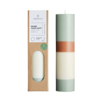Bougie Pilier Rayée Pine Tree - Naturelle & Artisanale | Original Home