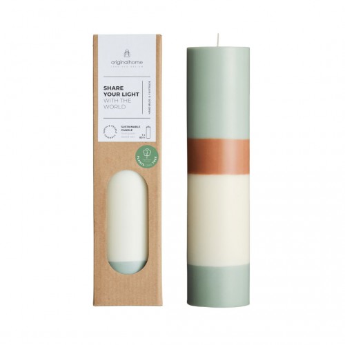 Bougie Pilier Rayée Pine Tree - Naturelle & Artisanale | Original Home Bougie Pilier Rayée Pine Tree - Naturelle & Artisanale | Original Home