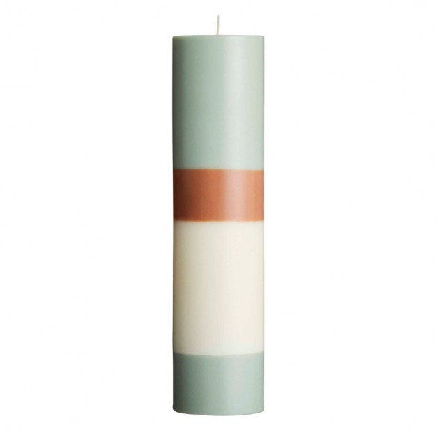 Bougie Pilier Rayée Pine Tree - Naturelle & Artisanale | Original Home