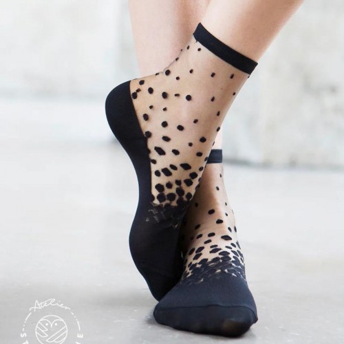 Chaussettes transparentes Nakameguro Black - Atelier Saint-Eustache Chaussettes transparentes Nakameguro Black - Atelier Saint-Eustache