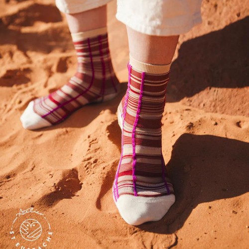 Chaussettes transparentes Nevada Roads Fuchsia - Atelier Saint-Eustache