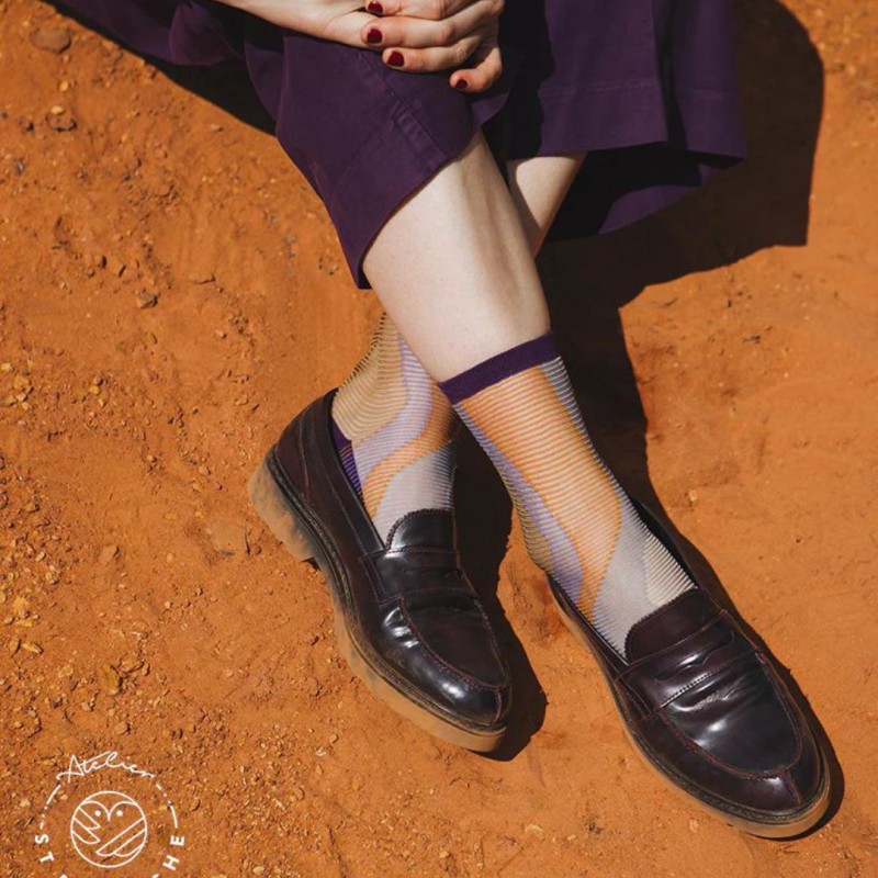 Voir la slide Chaussettes transparentes Antelope Canyon Fuchsia - Atelier Saint-Eustache