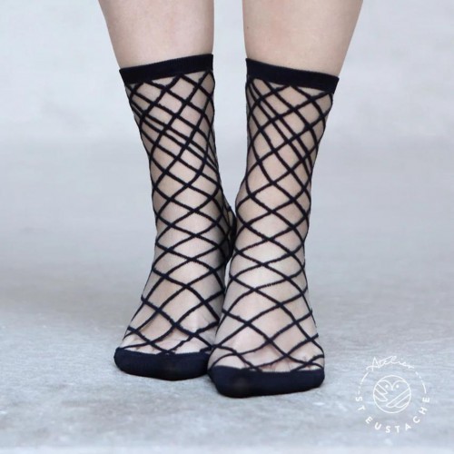 Chaussettes transparentes Brooklyn Bridge Black - Atelier Saint-Eustache Chaussettes transparentes Brooklyn Bridge Black - Atelier Saint-Eustache