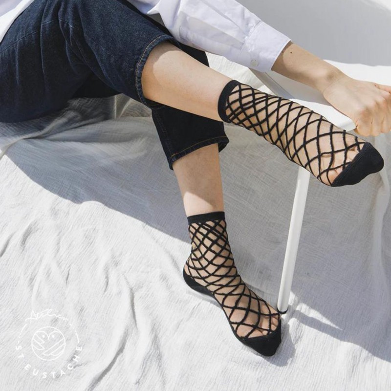 Chaussettes transparentes Brooklyn Bridge Black - Atelier Saint-Eustache Voir la slide Chaussettes transparentes Brooklyn Bridge Black - Atelier Saint-Eustache