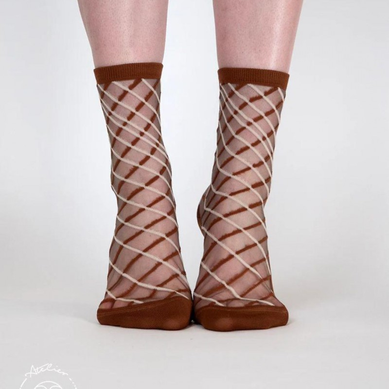 Voir la slide Chaussette transparente Brooklyn Bridge Brune - Atelier Saint-Eustache