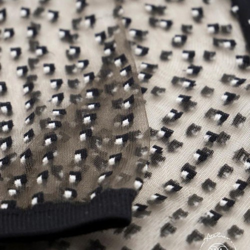 Chaussettes transparentes Crescent Dunes Black - Atelier Saint-Eustache Chaussettes transparentes Crescent Dunes Black - Atelier Saint-Eustache