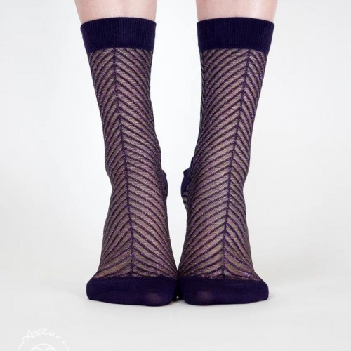 Chaussettes transparentes Sapin Violet - Atelier Saint-Eustache Chaussettes transparentes Sapin Violet - Atelier Saint-Eustache