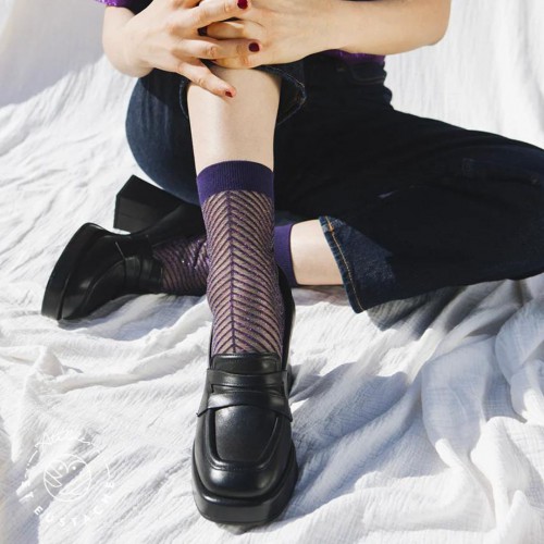 Chaussettes transparentes Sapin Violet - Atelier Saint-Eustache Chaussettes transparentes Sapin Violet - Atelier Saint-Eustache