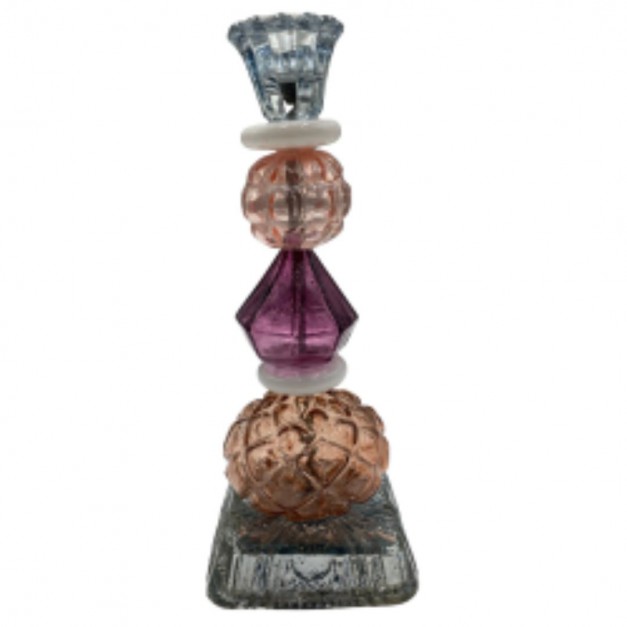 Chandelier en verre recyclé 25 cm Prune/bleu clair - By Room