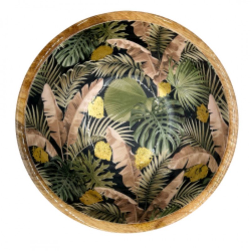 Plat en bois de manguier 25 cm - Feuilles de palmier - By Room Voir la slide Plat en bois de manguier 25 cm - Feuilles de palmier - By Room