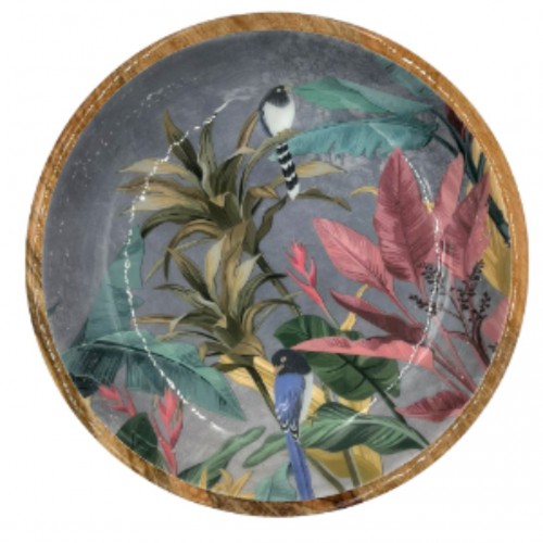Plat en bois de manguier 38 cm - Perroquets - By Room Plat en bois de manguier 38 cm - Perroquets - By Room
