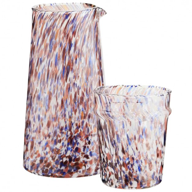 Carafe en verre - Orange/bleu - Madam Stoltz