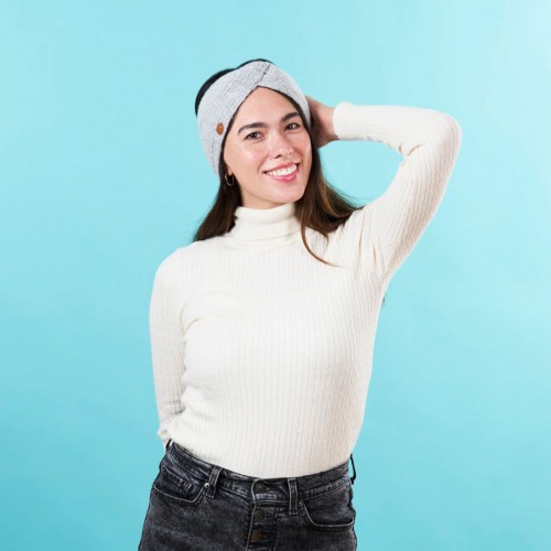Bandeau Tricoté Vegan Doublé Polaire - Pour Garde-Oreilles Bien au Chaud