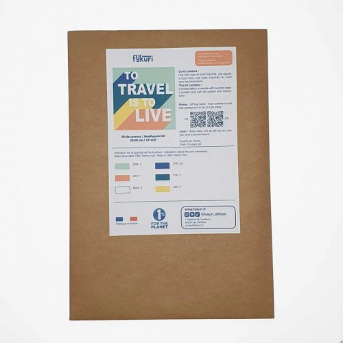 Kit Canevas To travel is to live - Fukuri Kit Canevas To travel is to live - Fukuri