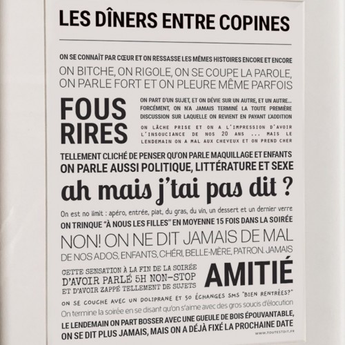 Affiche Les dîners entre copines - Tout est dit Affiche Les dîners entre copines - Tout est dit