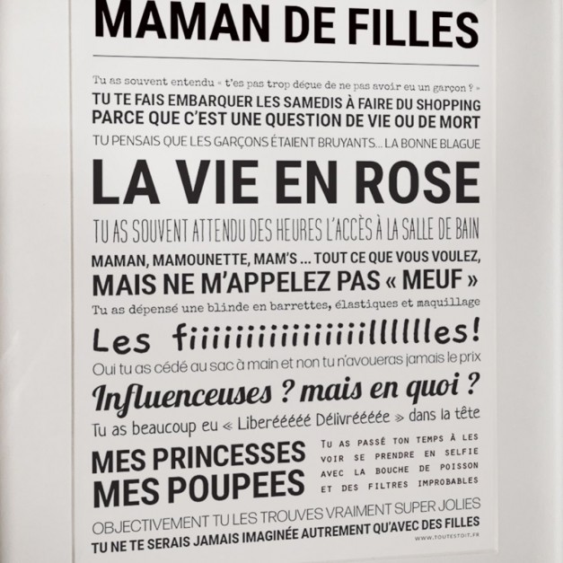Affiche Maman de filles - Tout est dit