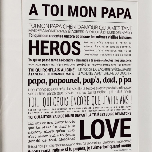 Affiche A toi mon papa - Tout est dit