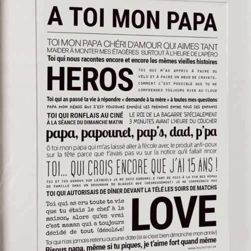 Affiche A toi mon papa - Tout est dit Affiche A toi mon papa - Tout est dit