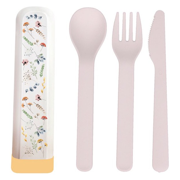 Set de 3 couverts Bioloco Watercolor Flowers - chic mic