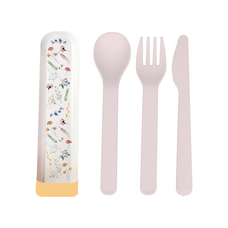 Set de 3 couverts Bioloco Watercolor Flowers - chic mic Voir la slide Set de 3 couverts Bioloco Watercolor Flowers - chic mic