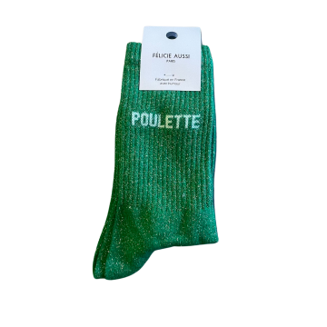Félicie Aussi - Chaussettes Poulette Paillettes Vert