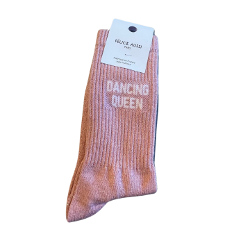 Félicie Aussi - Chaussettes Paillettes Dancing Queen Rose