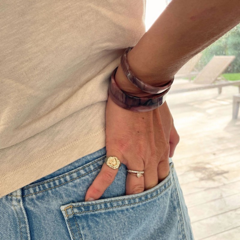 Bracelet Jonc Rose Large - 23 degrés Voir la slide Bracelet Jonc Rose Large - 23 degrés