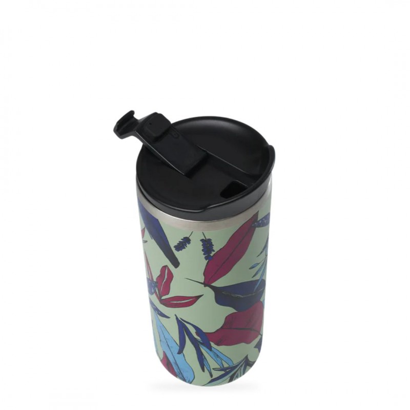 Voir la slide Travel Mug Bahia Vert Tilleul - Qwetch - 6h chaud, 12h froid