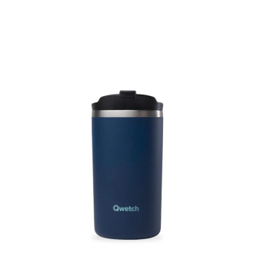 Travel Mug Bleu Nuit - Qwetch - 6h chaud, 12h froid, étanchéité
