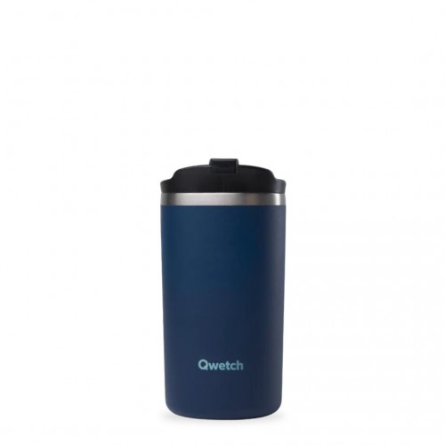 Travel Mug Bleu Nuit - Qwetch - 6h chaud, 12h froid, étanchéité Travel Mug Bleu Nuit - Qwetch - 6h chaud, 12h froid, étanchéité