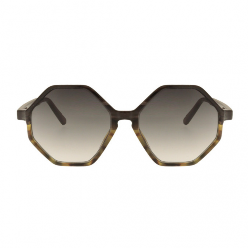 Charly Therapy - Lunettes solaires hexagonales monture recyclée - Frida oursin Charly Therapy - Lunettes solaires hexagonales monture recyclée - Frida oursin
