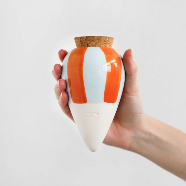 Olla rayé orange et bleu - Pépin