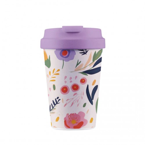 Mug de voyage - Field flowers - 350ml - Bioloco - chic mic Mug de voyage - Field flowers - 350ml - Bioloco - chic mic