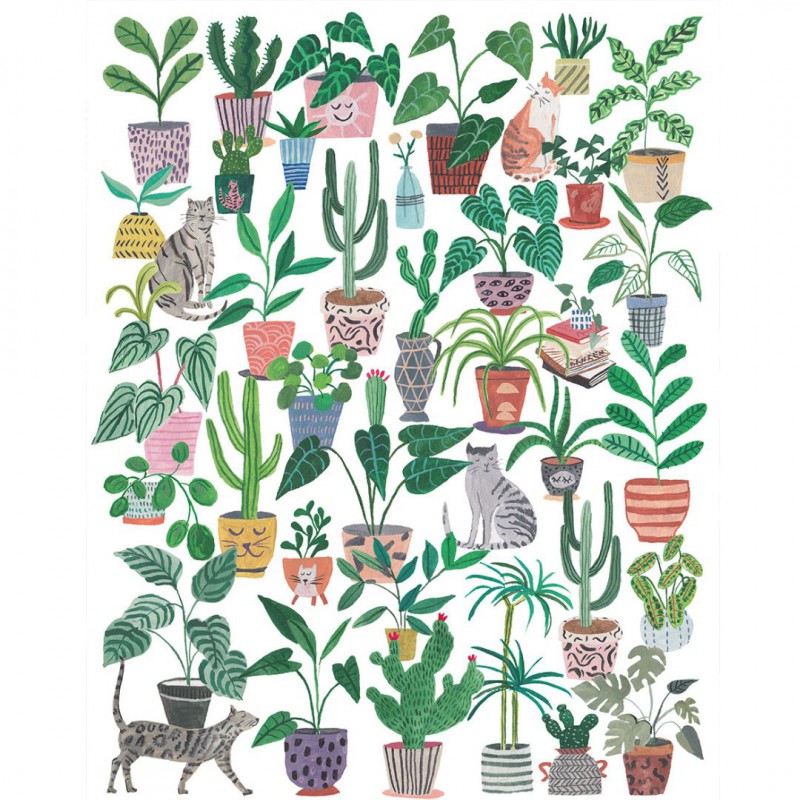 Pieces & Peace - Puzzle 500 pièces - Cats & plants Voir la slide Pieces & Peace - Puzzle 500 pièces - Cats & plants
