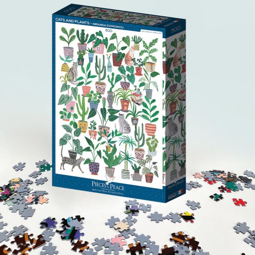 Pieces & Peace - Puzzle 500 pièces - Cats & plants Pieces & Peace - Puzzle 500 pièces - Cats & plants