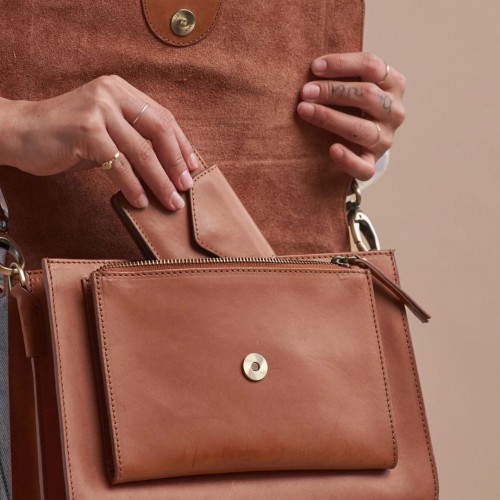 O My Bag - Harmonica Cognac - Portefeuille en cuir