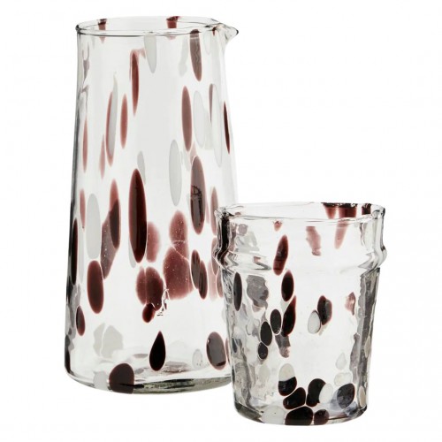 Verre à eau - Blanc/Brun - Madam Stoltz Verre à eau - Blanc/Brun - Madam Stoltz