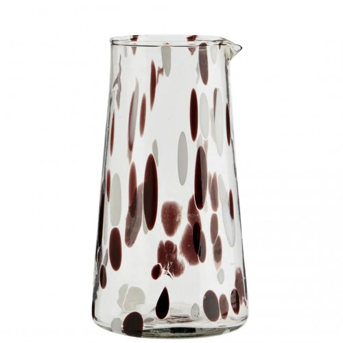 Carafe en verre - Brun/Blanc - Madam Stoltz Carafe en verre - Brun/Blanc - Madam Stoltz