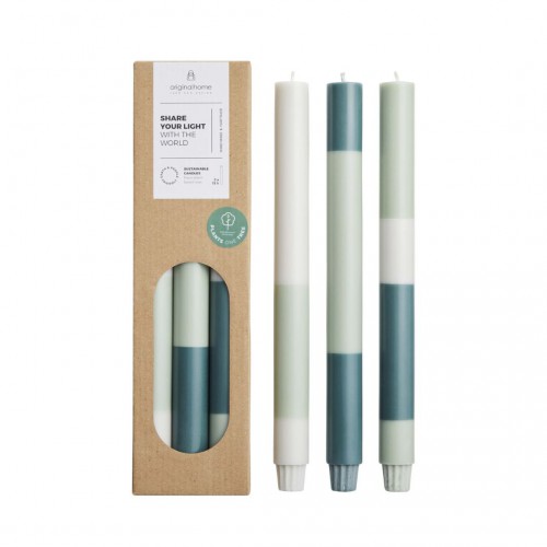 Trio de bougies rayées Candles Meadow - Original Home Trio de bougies rayées Candles Meadow - Original Home