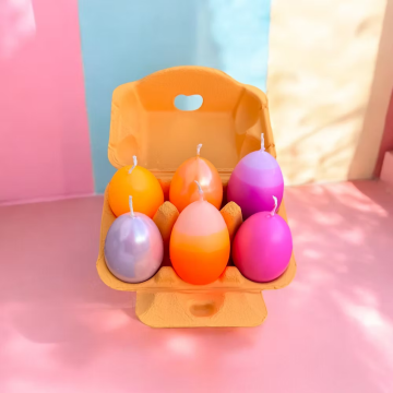 Set de 6 bougies œufs teintées à la main - Pink Stories