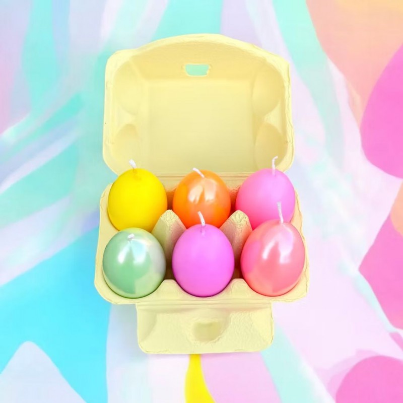 Set de 6 bougies œufs de Pâques colorées à la main - Pink Stories Voir la slide Set de 6 bougies œufs de Pâques colorées à la main - Pink Stories