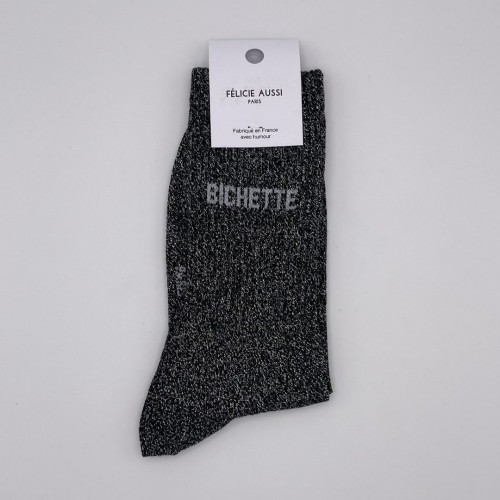Félicie Aussi - chaussettes paillettes Bichette noires Félicie Aussi - chaussettes paillettes Bichette noires