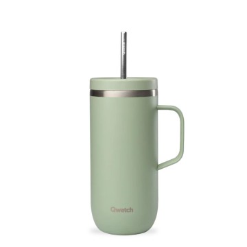 Cold Cup isotherme inox avec anse - 600 ml - Noir - Qwetch