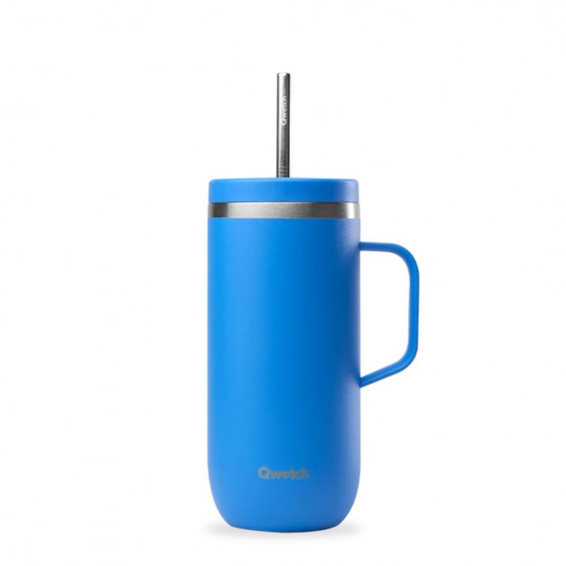 Cold Cup isotherme inox avec anse - 600 ml - Noir - Qwetch
