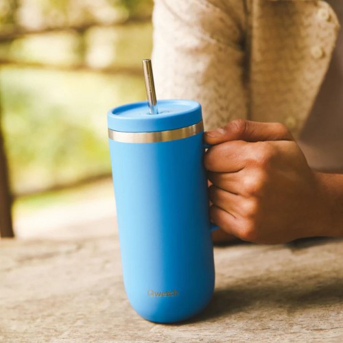 Cold Cup isotherme inox avec anse - 600 ml - Noir - Qwetch Cold Cup isotherme inox avec anse - 600 ml - Noir - Qwetch