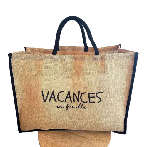 Marcel & Lily - Sac cabas en jute naturelle - Vacances en famille - taille XXL