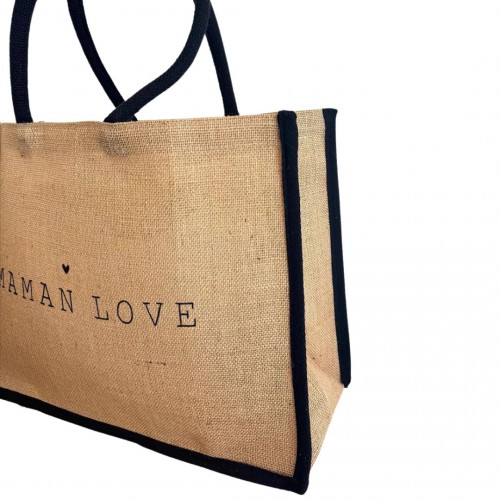 Marcel & Lily - Sac cabas en jute naturelle - Maman love - taille L Marcel & Lily - Sac cabas en jute naturelle - Maman love - taille L